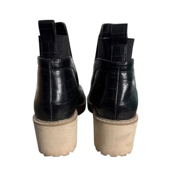 Dolce Vita DV Rielle Black Leather Platform Wedge Chelsea Boots Women's Size 8.5 - Picture 7 of 12